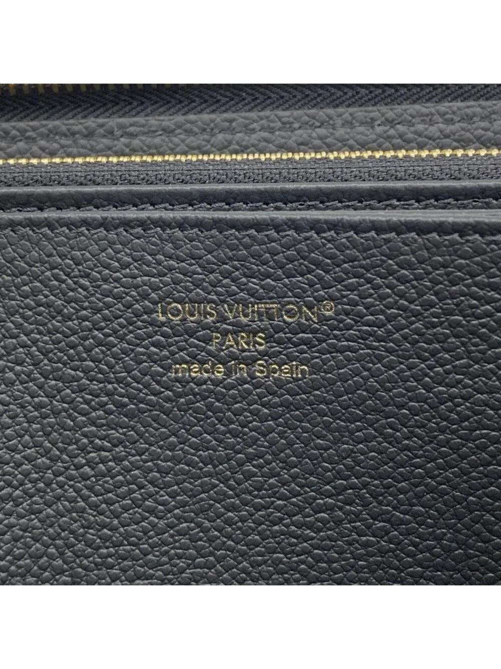 Louis Vuitton Wallet Monogram Empreinte Bicolor Zippy Black Beige